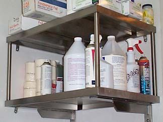 Stainless steel corner double shelves